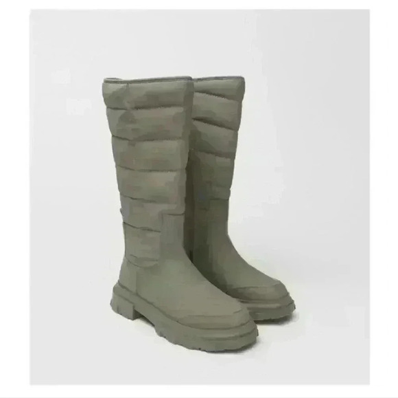 Zara Quilted Rubberized Boots - Picture 1 of 5